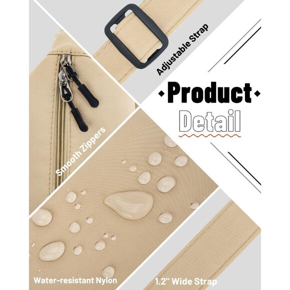 Women Khaki Imported Polyester Crossbody Lightweight Crescent Trendy Sling Bag - Picture 4 of 7